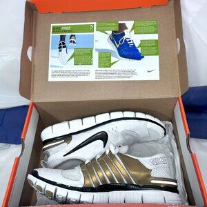 Nike Free Trainer 5.0 V2 313829-101 White/Black/Gold Size 11M/12.5W
